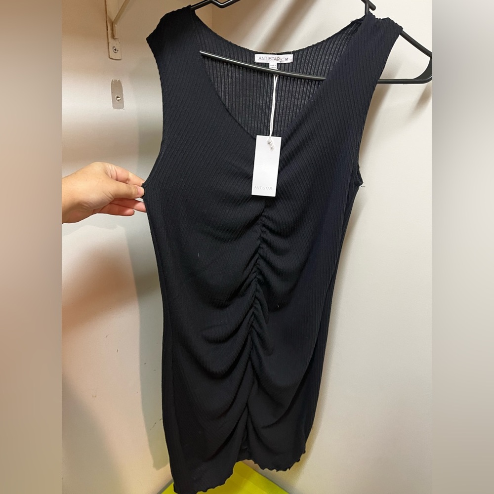 ANTISTAR Rib-Knit Mini Dress